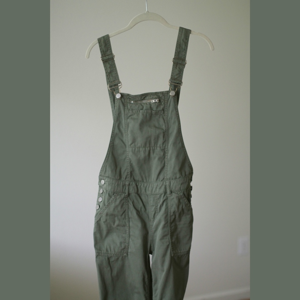 Topshop Olive Overalls